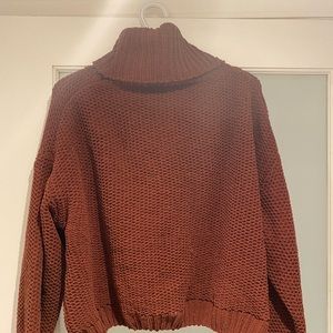 Orange crop cowl neck sweater